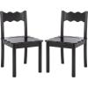 SAFAVIEH Home Collection – Nolly Black Scallop Solid Wood Dining Chair Set of 2, Country Cottage Farmhouse Design (DCH9219B-SET2)(Black)