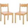 SAFAVIEH Home Collection – Nolly Black Scallop Solid Wood Dining Chair Set of 2, Country Cottage Farmhouse Design (DCH9219B-SET2)(Natural)