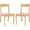 SAFAVIEH Home Collection – Rosetty Natural Scallop Solid Wood Dining Chair Set of 2, Country Cottage Farmhouse Design (DCH9220A-SET2)(Natural)