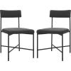 SAFAVIEH Home Collection Archer Grey Faux Leather/Black Dining Chair (Set of 2) – Fully Assembled(Black)