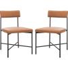 SAFAVIEH Home Collection Archer Grey Faux Leather/Black Dining Chair (Set of 2) – Fully Assembled(Cognac / Black)