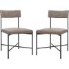 SAFAVIEH Home Collection Archer Grey Faux Leather/Black Dining Chair (Set of 2) – Fully Assembled(Grey/Black)