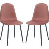 SAFAVIEH Home Collection Blaire Modern Pink/Dark Grey Living Room Accent Dining Chair DCH2001C-SET2(Pink / Dark Grey)