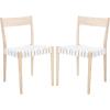SAFAVIEH Home Collection Eluned Woven Leather Living Room Accent Dining Chair DCH1201C-SET2, Black/Natural(White / Natural)