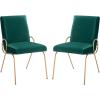 SAFAVIEH Home Collection Fanlia Emerald Velvet/Gold Side Chair (Set of 2)