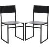 SAFAVIEH Home Collection Layne Light Grey/Black Dining Chair (Set of 2) – Fully Assembled(Black)