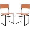 SAFAVIEH Home Collection Layne Light Grey/Black Dining Chair (Set of 2) – Fully Assembled(Cognac / Black)
