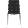 SAFAVIEH Home Collection Rayne Cognac Woven Leather/Silver Dining Chair (Set of 2) – Fully Assembled(Black/Silver)
