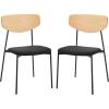 SAFAVIEH Home Collection Ryker Oak/Black Dining Chair (Set of 2) – Fully Assembled(Oak/Black)