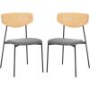 SAFAVIEH Home Collection Ryker Oak/Black Dining Chair (Set of 2) – Fully Assembled(Oak/Grey)