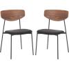SAFAVIEH Home Collection Ryker Oak/Black Dining Chair (Set of 2) – Fully Assembled(Walnut / Black)