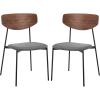 SAFAVIEH Home Collection Ryker Oak/Black Dining Chair (Set of 2) – Fully Assembled(Walnut / Grey)
