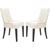SAFAVIEH Mercer Collection Heather Beige Linen Nailhead Dining Chair(Cream)