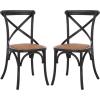 Safavieh American Homes Collection Franklin Farmhouse X-Back Antique White Side Chair(Black)