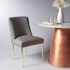 Safavieh Couture Home Nolita Glam Mustard Velvet Dining Chair(Charcoal Grey)