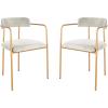 Safavieh Home Camille Grey Velvet and Gold Low Back Side Chair, Set of 2(Grey / Gold)