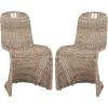 Safavieh Home Collection Cilombo Natural Wicker Dining Chair (Set of 2), 19″