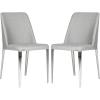 Safavieh Home Collection Mid-Century Modern Baltic White Side Chair(Grey Linen)