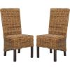 Safavieh Home Collection Pembrooke Wicker Side Chairs, Antique Grey, Set of 2(Banana Natural)