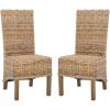Safavieh Home Collection Pembrooke Wicker Side Chairs, Antique Grey, Set of 2(Natural)