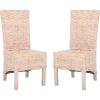Safavieh Home Collection Pembrooke Wicker Side Chairs, Antique Grey, Set of 2(White Washed)