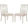 Safavieh Home Collection Selena Black Velvet and White Side Chair (Set of 2)(Beige)