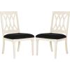 Safavieh Home Collection Selena Black Velvet and White Side Chair (Set of 2)(Black)