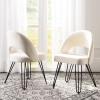 Safavieh Home Jora Retro Cream Velvet and Matte Black Side Chair, Set of 2(Cream / Black)