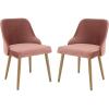 Safavieh Home Lulu Mid-Century Dusty Rose Velvet and Gold Dining Chair, Set of 2(Dusty Rose / Gold)
