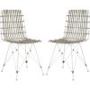 Safavieh Home Minerva Brown and Black Wicker Dining Chair, Set of 2(White / White)