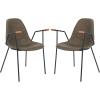 Safavieh Home Tanner Mid-Century Olive Faux Leather and Black Dining Chair, Set of 2(Olive / Black)