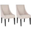 Safavieh Mercer Collection Austin Grey Linen Sloping Arm Chair, Set of 2(Grey)