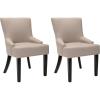 Safavieh Mercer Collection Christine Nailhead Dining Chair, Set of 2(Taupe)