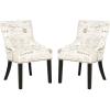 Safavieh Mercer Collection Christine Nailhead Dining Chair, Set of 2(White / Grey)