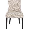 Safavieh Mercer Collection Eva and White Striped Dining Chair with Trim Nail Head, Grey(Ivory / Grey)