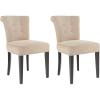 Safavieh Mercer Collection Matthew Beige Linen Dining Chair, Set of 2(Beige)
