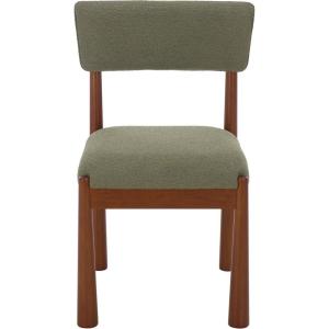 SAFAVIEH Home Collection – Koki Black & White Upholstered Dining Chair, Padded Seat & Back (DCH9222C)(Walnut/Green)