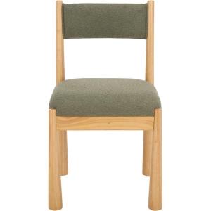 SAFAVIEH Home Collection – Makiko Natural & White Upholstered Dining Chair, Padded Seat & Back (DCH9221A)(Natural/Green)