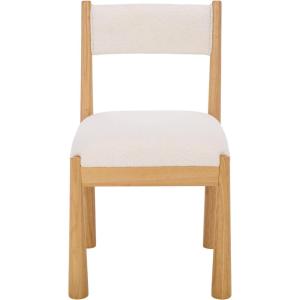 SAFAVIEH Home Collection – Makiko Natural & White Upholstered Dining Chair, Padded Seat & Back (DCH9221A)(Natural/White)
