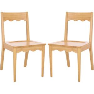 SAFAVIEH Home Collection – Rosetty Natural Scallop Solid Wood Dining Chair Set of 2, Country Cottage Farmhouse Design (DCH9220A-SET2)(Natural)