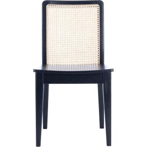 SAFAVIEH Home Collection Benicio Natural Rattan Dining Chair (Set of 2) DCH1005D-SET2(Black / Natural)