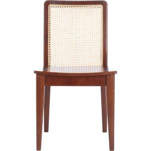 SAFAVIEH Home Collection Benicio Natural Rattan Dining Chair (Set of 2) DCH1005D-SET2(Dark Brown / Natural)