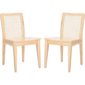 SAFAVIEH Home Collection Benicio Natural Rattan Dining Chair (Set of 2) DCH1005D-SET2(Natural)