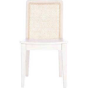SAFAVIEH Home Collection Benicio Natural Rattan Dining Chair (Set of 2) DCH1005D-SET2(White / Natural)
