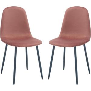 SAFAVIEH Home Collection Blaire Modern Pink/Dark Grey Living Room Accent Dining Chair DCH2001C-SET2(Pink / Dark Grey)