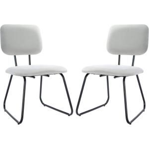 SAFAVIEH Home Collection Chavelle Modern Velvet Side Chair (Set of 2) ACH6205A-SET2, Malachite Green/Black(Grey / Black – Velvet)