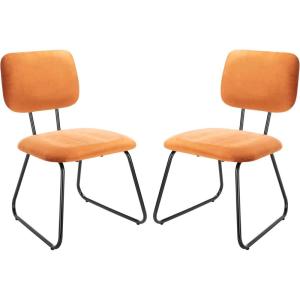 SAFAVIEH Home Collection Chavelle Modern Velvet Side Chair (Set of 2) ACH6205A-SET2, Malachite Green/Black(Sienna/Black)