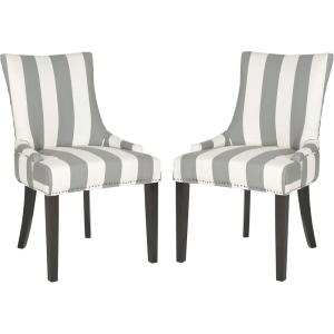SAFAVIEH Mercer Collection Lester Dining Chairs(Grey/Bone)
