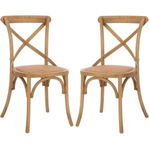 Safavieh American Homes Collection Franklin Farmhouse X-Back Antique White Side Chair(beige)