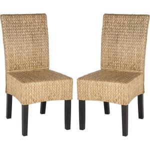 Safavieh Home Collection Luz Natural Wicker Dining Chair (Set of 2), 18″
